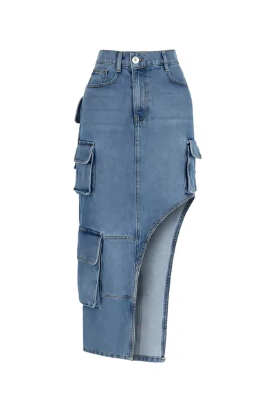 Nocturne Women's Blue Asymmetric Jean Skirt - Indigo
