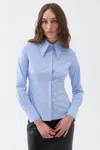Nocturne Fitted Button-up Shirt In Blue