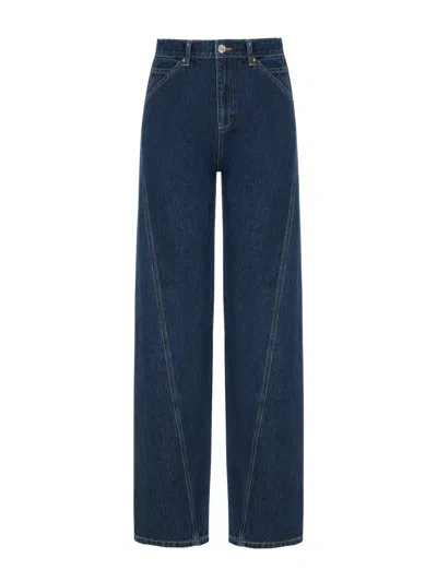 Nocturne Women's Blue High-waisted Straight Jeans
