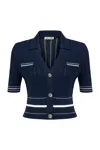 Shop Nocturne Women's Blue Short Sleeve Buttoned Knit Cardigan
