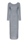 Nocturne Striped Dress With Low Back In Blue