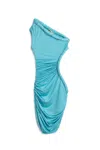 Nocturne Women's Blue Twist & Ruched Mini Dress In Blue