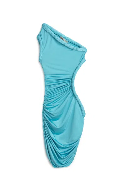 Nocturne Women's Blue Twist & Ruched Mini Dress