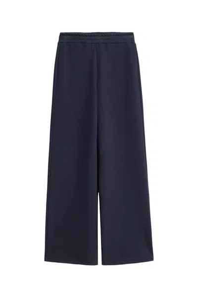 Nocturne Women's Blue Wide-leg Jersey Pants In Black