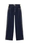 Nocturne Zip Accent Straight-leg Denim Pants In Blue
