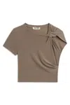Nocturne Crop Top With Twisted Detail In Brown
