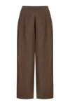 Nocturne Women's Brown Pleated Pants In Brown