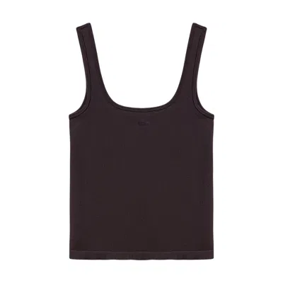 Nocturne Women's Brown Printed Sleeveless Crop Top