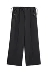 Nocturne Women's Brown Relaxed Drawstring Wide-leg Pants In Black