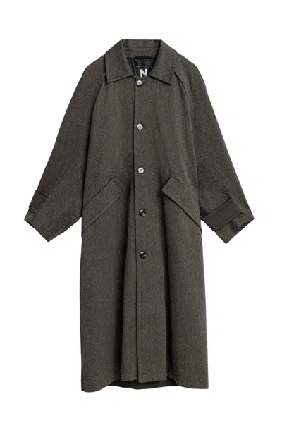 Nocturne Women's Brown Single-breasted Trench Coat In Green