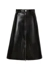 NOCTURNE WOMEN'S BROWN TUMBLED LEATHER SKIRT
