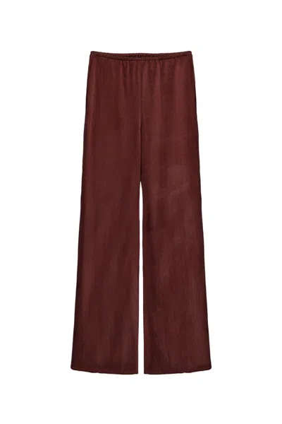 NOCTURNE WOMEN'S BURGUNDY FLUID TAILORED WIDE-LEG PANTS