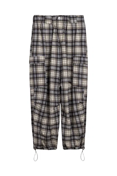 NOCTURNE WOMEN'S CHECKED CARGO PANTS