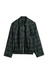 Nocturne Checked Zip-front Jacket In Green