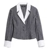 Nocturne Contrast Lapel Tailored Textured Jacket