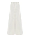 Nocturne Women's White Contrast Top Stitching Pants-ecru