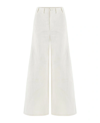 Nocturne Women's Contrast Top Stitching Trousers In White