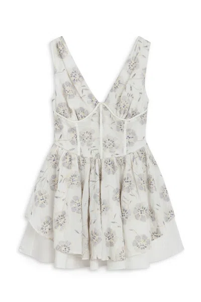 Nocturne Women's Corset Look Broderie Mini Dress In White