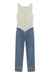 Nocturne Women's Denim Garnished Jumpsuit
