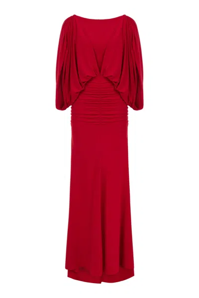 Nocturne Women's Draped Maxi Dress-red