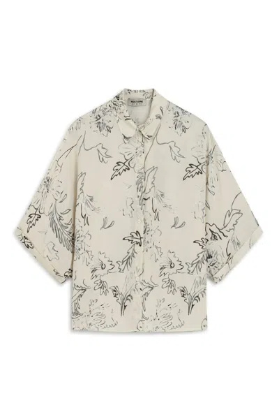 NOCTURNE WOMEN'S FLOWY PATTERNED SHIRT