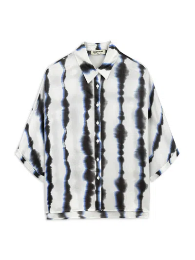 NOCTURNE WOMEN'S FLOWY TIE-DYE PATTERNED SHIRT