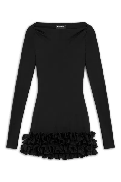 Nocturne Women's Frill Detailed Jersey Mini Dress - Black