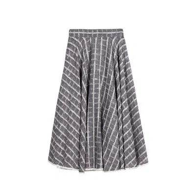 Nocturne Women's Frill Trimmed Ruffle Midi Skirt In Gray