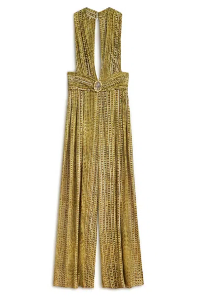 Nocturne Women's Gold & Stone Accessory Detailed Jumpsuit