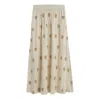 Nocturne Beaded Embroidered Maxi Skirt In Neutral
