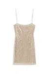 Nocturne Women's Gold Beaded Embroidered Mini Dress