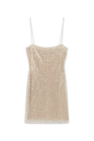 Nocturne Women's Gold Beaded Embroidered Mini Dress