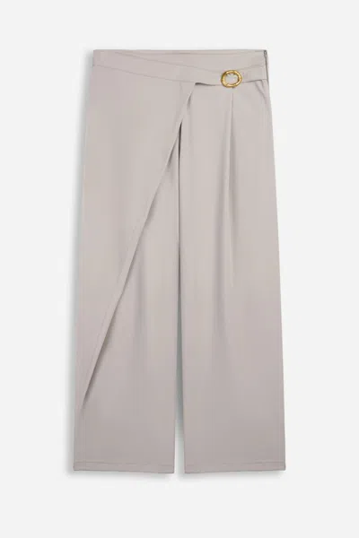 Nocturne Women's Green Accessory Detail Straight Leg Trousers