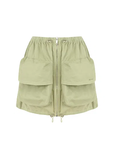 NOCTURNE WOMEN'S GREEN MINI SKIRT WITH CARGO POCKET