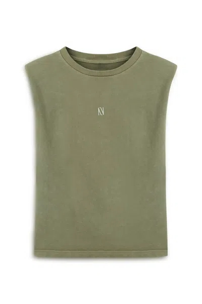 Nocturne Women's Green Padded T-shirt - Olive