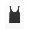 Nocturne Women's Grey Anthracite Printed Sleeveless Crop Top In Black