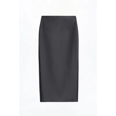 Nocturne Women's Grey Back Slit Tailored Maxi Skirt In Gray
