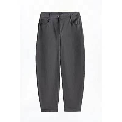 Nocturne Women's Grey Balloon Cut Tailored Pants In Gray