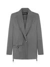 Nocturne Double-breasted Jacket With Pockets In Grey