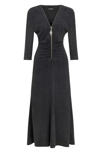 Nocturne Women's Grey Draped Detail Dress