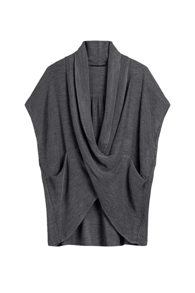 Nocturne Women's Grey Draped Wrap Blouse In Gray