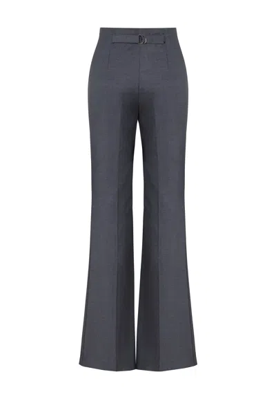 Nocturne Women's Grey Flared Pants With Cuffs