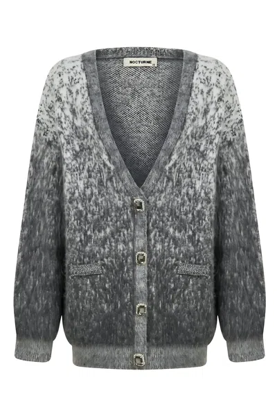 Nocturne Gradient Oversized Cardigan In Grey