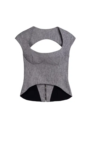 Nocturne Women's Grey Open-back Tailored Top In Pink
