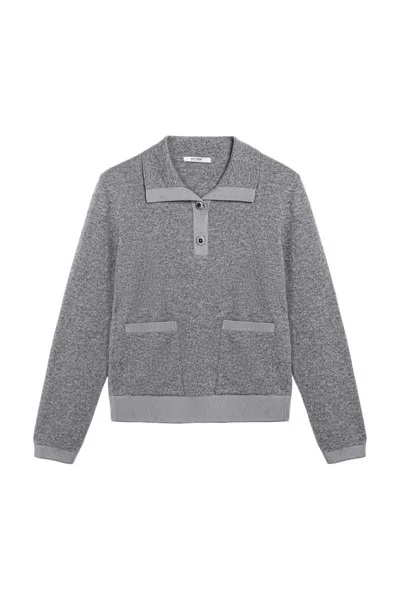 Nocturne Women's Grey Polo Knit Sweater In Gray