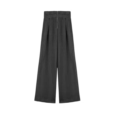 Nocturne Women's Grey Relaxed Wide-leg Pants In Black