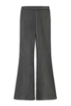 Nocturne Women's Grey Ribbed Bell-bottom Pants In Grey