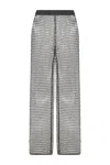 Nocturne Shimmering Threaded Mesh Pants In Grey