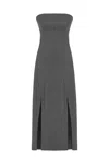 Nocturne Women's Grey Strapless Maxi Dress In Grey