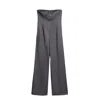 Nocturne Women's Grey Strapless Wide-leg Tailored Jumpsuit In Gray